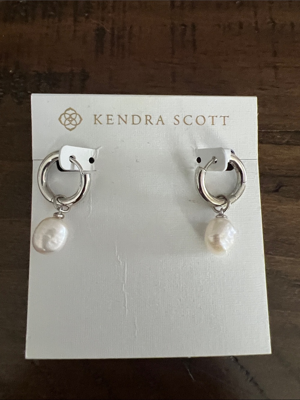 Kendra Scott Willa Huggie Silver Pearl Earrings